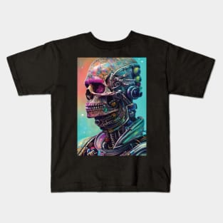 Skeleton Astronaut | Space Skull | Dystopian Art | Skull Astronaut Artwork | Fantasy Astronaut Skull Kids T-Shirt